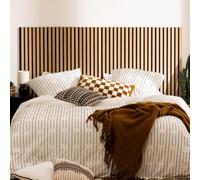 ATMOSPHERA CREATEUR D'INTERIEUR Lot de 4 Panneaux décoratif accoustique tasseaux bois Colva 120x30 cm - (Soit 120x120cm) - Effet chêne clair