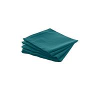Atmosphera Créateur d'intérieur - Lot de 4 Serviettes de Table Chambray 40x40cm Bleu Canard