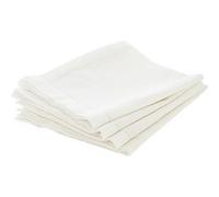 Atmosphera Créateur d'intérieur - Lot de 4 Serviettes de Table "Chambray" 40x40cm Ecru Beige, Blanc G