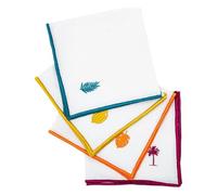 Atmosphera Créateur d'intérieur - Lot de 4 Serviettes de Table Yucatan 40x40cm Blanc