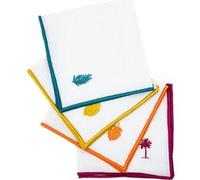 Créateur d'intérieur - Lot de 4 Serviettes de Table "Yucatan" 40x40cm Blanc