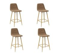 Atmosphera Créateur d'intérieur - Lot de 4 Tabourets de Bar Côtelé 93cm Taupe