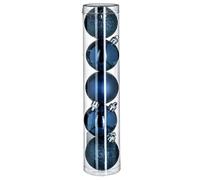 Atmosphera Créateur d'intérieur - Lot de 5 Boules de Noël Colorama 5cm Bleu Nuit