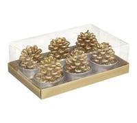 Atmosphera Créateur d'intérieur - Lot de 6 Bougies Déco "Marron Glacé" 140g Or Marron G