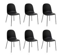 Atmosphera Créateur d'intérieur - Lot de 6 Chaises Design Asan 79cm Noir