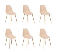 Atmosphera Créateur d'intérieur - Lot de 6 Chaises Taho 86cm Beige