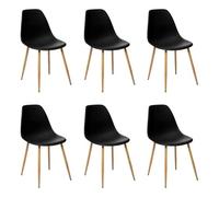 Atmosphera Créateur d'intérieur - Lot de 6 Chaises Taho 86cm Noir