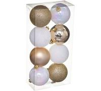 Créateur d'intérieur - Lot de 8 Boules de Noël Colorama 7cm Or & Blanc