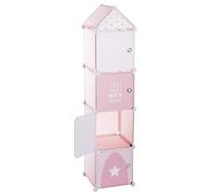 ATMOSPHERA CREATEUR D'INTERIEUR Meuble de Rangement Colonne - Forme Tour - Coloris Rose Gris et Blanc