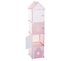 ATMOSPHERA CREATEUR D'INTERIEUR Meuble de Rangement Colonne - Forme Tour - Coloris Rose Gris et Blanc