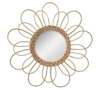 Atmosphera Créateur d'intérieur - Miroir Déco en Rotin Fleur 38cm Naturel