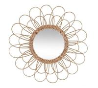 Atmosphera Créateur d'intérieur - Miroir Déco en Rotin Fleur 56cm Naturel