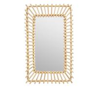 Atmosphera Créateur d'intérieur - Miroir Mural en Rotin Rectangle 58cm Beige