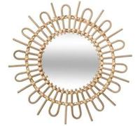 Atmosphera Créateur d'intérieur - Miroir Mural en Rotin "Soleil" 50cm Naturel Beige G