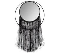 Atmosphera Créateur d'intérieur - Miroir Mural Rond en Métal Frange 18cm Noir Noir