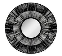 Atmosphera Créateur d'intérieur - Miroir Rond Motif Ethnique Landy 76cm Noir
