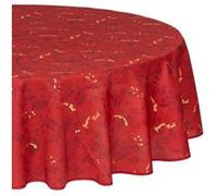 Feeric lights et christmas - Nappe de noël colorama de noël motif feuilles anti-tâche d180cm