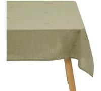 Créateur d'intérieur - Nappe Brodé en Coton "Joy" 150x250cm Kaki