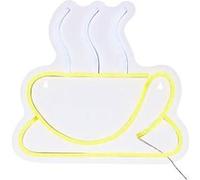Atmosphera Créateur d'intérieur - Néon LED Mural "Café" 27cm Jaune Jaune