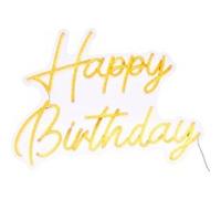 Atmosphera Créateur d'intérieur - Néon LED Mural "Happy Birthday" 42cm Jaune Jaune