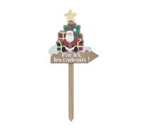 Atmosphera Créateur d'intérieur - Pancarte en Bois Père Noël 59cm Marron