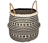 Atmosphera Créateur d'intérieur - Panier de Rangement Pliable à Anses "Seagrass" 40cm Noir Noir G