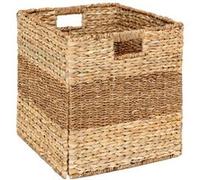Atmosphera Panier tressé pliable Ninon roseau beige 38x38 cm