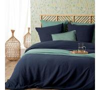 Atmosphera Créateur d'intérieur - Parure de Lit 3 Pièces Flora 240x220cm Bleu Gris