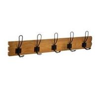 Atmosphera Créateur d'intérieur - Patère 5 Crochets Bois & Métal "Loft" 63cm Naturel Marron
