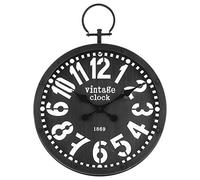 Atmosphera – Horloge gousset noire en métal D45 cm