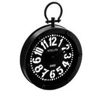 Créateur d'intérieur - Pendule Rétro en Métal Gousset 24cm Noir & Blanc