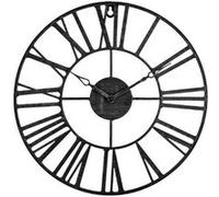 Atmosphera Créateur d'intérieur - Pendule Vintage en Métal "Time" 36cm Noir Noir G