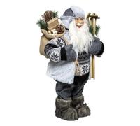 Atmosphera Créateur d'intérieur - Père Noël Déco Traditionnel Ski 29cm Gris