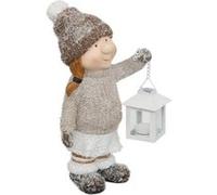 Atmosphera Créateur d'intérieur - Personnage Déco Fille & Lanterne 25cm Multicolore Multicolore G