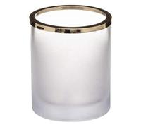 Atmosphera Créateur d'intérieur - Photophore Déco en Verre Givré "Artif" 12cm Blanc