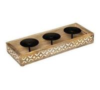 Atmosphera Créateur d'intérieur - Photophore en Bois Hacienda 35cm Naturel