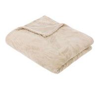 Atmosphera Créateur d'intérieur – Plaid flanelle Roy – Beige lin – 125x150 cm