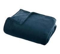 Plaid ""Ollis"" en flanelle bleu égéen 125x150cm - Atmosphera createur d'interieur