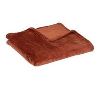 Atmosphera Créateur d'intérieur - Plaid Doux Uni "Flanel" 125x150cm Terracotta G