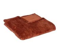 Atmosphera – Plaid Ollis – Flanel doux uni 130x180 cm – Terracotta
