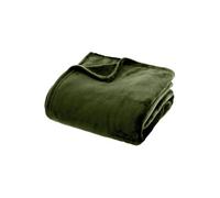 Atmosphera Plaid Flanel doux uni 130x180 cm Vert kaki