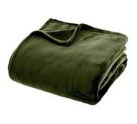 Atmosphera Plaid Flanel doux uni 130x180 cm Vert kaki