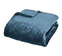 Atmosphera Créateur d'intérieur - Plaid en Flanelle "Cuddly" 130x180cm Bleu Égéen