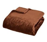 Atmosphera – Plaid Cuddly en flanelle – 130 x 180 cm – Marron