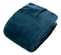Atmosphera – Plaid en flanelle Ollis Uni 260x240 cm Bleu egéen