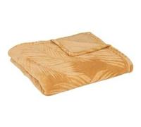 Plaid ""Zoa"" en flanelle 150x125cm jaune ocre - Atmosphera createur d'interieur