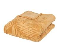 Atmosphera Créateur d'intérieur - Plaid en Flanelle Zoa 180x230cm Ocre Ocre G