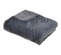 Atmosphera Créateur d'intérieur - Plaid Imitation Fourrure Geo 120x160cm Gris Gris G
