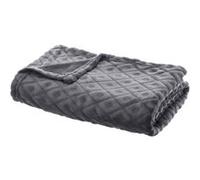 Plaid Flan 3D Losange Gris Foncé Gris