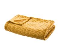 Atmosphera Créateur d'intérieur - Plaid Imprimé "Losange 3D" 125x150cm Ocre